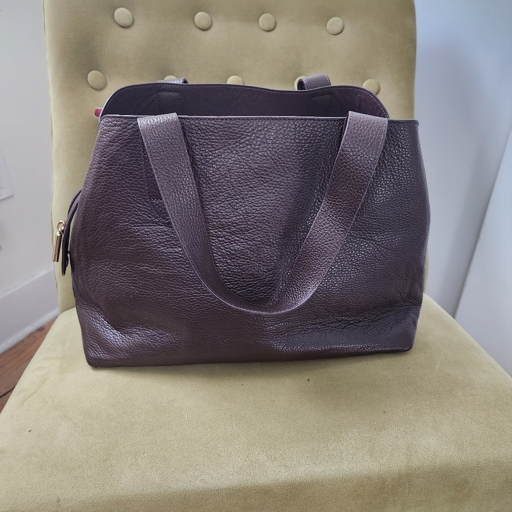 Espresso leather satchel